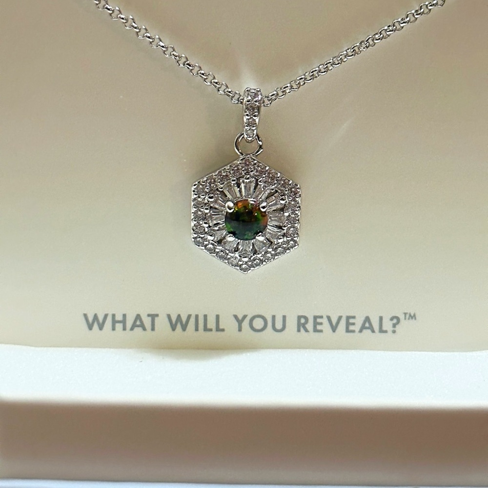 BP “Say It With Flair” Black Fire Opal Necklace